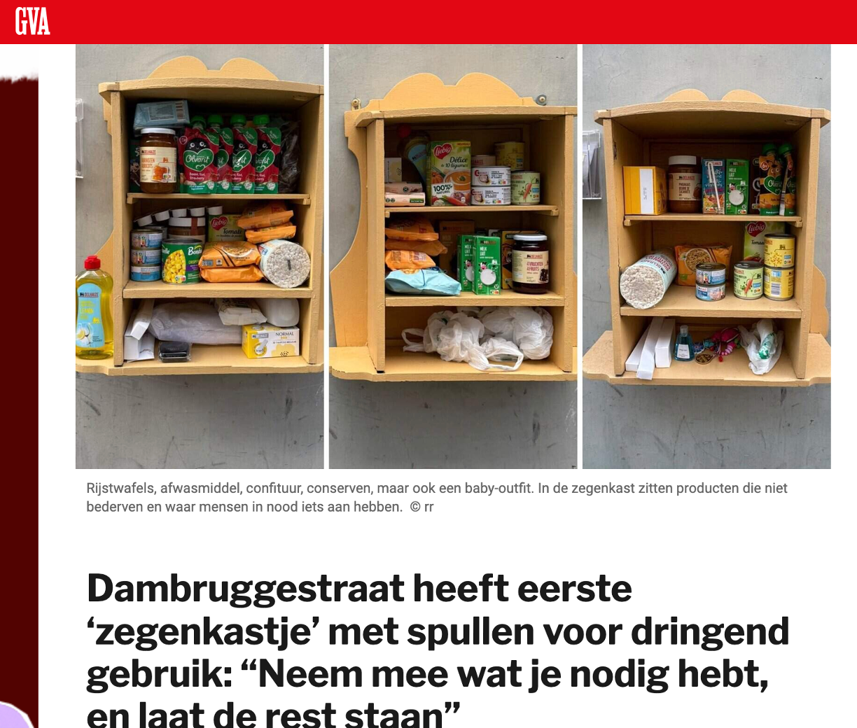 Zegenkast opgemerkt.